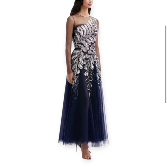 OSCAR DE LA RENTA Fern Crystal Embellished Ankle Length Tulle Gown 10 NWT - Picture 7 of 12